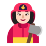 Woman Firefighter: Light Skin Tone Emoji 👩🏻‍🚒 image - Microsoft Classic 2D style