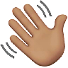 Waving Hand: Medium Skin Tone Emoji 👋🏽 image - Apple style