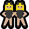 People With Bunny Ears: Medium-Light Skin Tone Emoji 👯🏼 image - Microsoft Windows 10 Segoe UI Emoji style