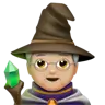 Mage: Medium-Light Skin Tone Emoji 🧙🏼 image - Apple style