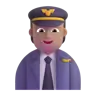 Pilot: Medium Skin Tone Emoji 🧑🏽‍✈️ image - Microsoft 3D Fluent style