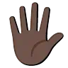 Hand With Fingers Splayed: Dark Skin Tone Emoji 🖐🏿 image - Google Noto Color Animated style