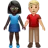 Woman And Man Holding Hands: Dark Skin Tone, Medium-Light Skin Tone