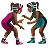 Women Wrestling: Medium-Dark Skin Tone