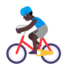 Man Biking: Dark Skin Tone Emoji 🚴🏿‍♂️ image - Microsoft Classic 2D style