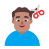 Man Getting Haircut: Medium Skin Tone Emoji 💇🏽‍♂️ image - Microsoft Classic 2D style