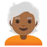 Person: Medium-Dark Skin Tone, White Hair Emoji 🧑🏾‍🦳 image - Google Noto Color style