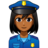 Woman Police Officer: Medium-Dark Skin Tone