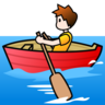 Person Rowing Boat: Light Skin Tone Emoji 🚣🏻 image - Emojidex style