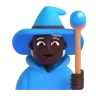 Mage: Dark Skin Tone Emoji 🧙🏿 image - Microsoft 3D Fluent style