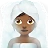 Woman In Steamy Room: Medium-Dark Skin Tone