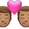 Kiss: Man, Man, Medium Skin Tone Emoji 👨🏽‍❤️‍💋‍👨🏽 image - Apple style