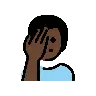Man Facepalming: Dark Skin Tone Emoji 🤦🏿‍♂️ image - OpenMoji style
