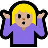 Person Shrugging: Medium-Light Skin Tone Emoji 🤷🏼 image - Microsoft Windows 10 Segoe UI Emoji style