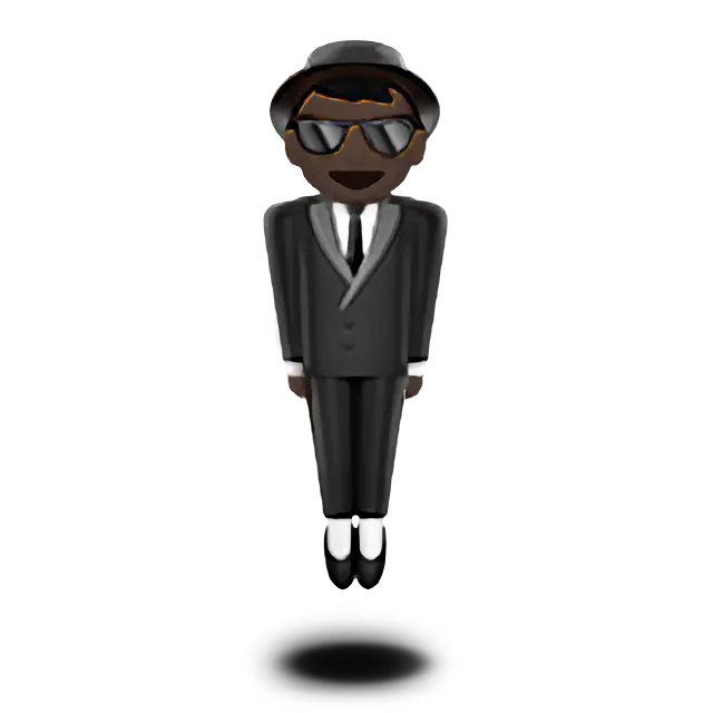 Person In Suit Levitating: Dark Skin Tone