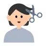 Person Getting Haircut: Light Skin Tone Emoji 💇🏻 image - Tossface style