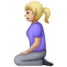 Woman Kneeling: Medium-Light Skin Tone Emoji 🧎🏼‍♀️ image - Samsung style