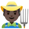 Man Farmer: Dark Skin Tone Emoji 👨🏿‍🌾 image - Google Noto Color style