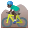 Man Mountain Biking: Dark Skin Tone Emoji 🚵🏿‍♂️ image - Google Noto Color style