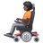 Person In Motorized Wheelchair: Dark Skin Tone