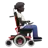 Person In Motorized Wheelchair Facing Right: Dark Skin Tone