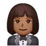 Woman In Tuxedo: Medium-Dark Skin Tone Emoji 🤵🏾‍♀️ image - Samsung style
