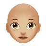 Woman: Medium-Light Skin Tone, Bald Emoji 👩🏼‍🦲 image - Apple style