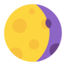 Símbolo de luna gibosa menguante Emoji 🌖 image - Microsoft Classic 2D style