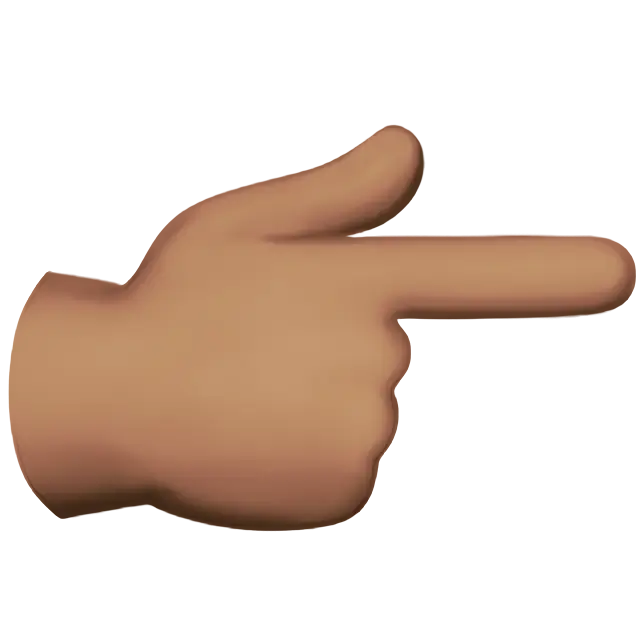 Backhand Index Pointing Right: Medium Skin Tone
