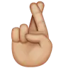 Crossed Fingers: Medium-Light Skin Tone Emoji 🤞🏼 image - WhatsApp style