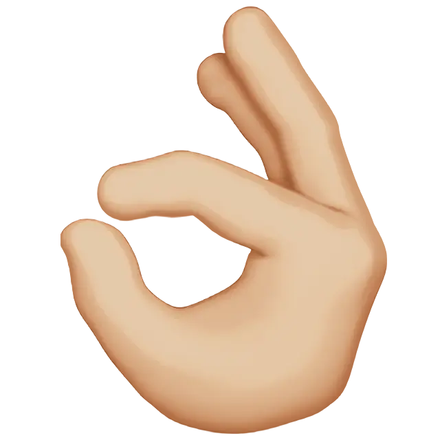 Ok Hand: Medium-Light Skin Tone