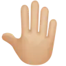 Raised Back Of Hand: Medium-Light Skin Tone Emoji 🤚🏼 image - Apple style
