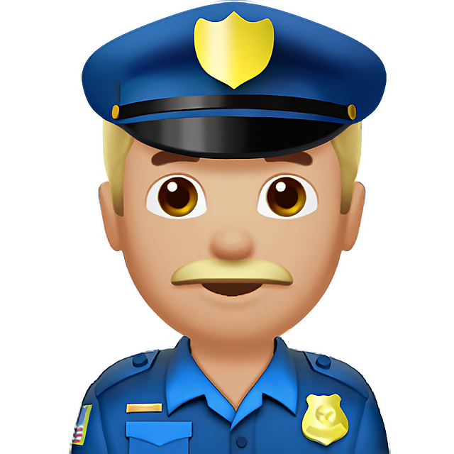 Man Police Officer: Medium-Light Skin Tone