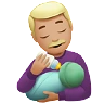 Man Feeding Baby: Medium-Light Skin Tone Emoji 👨🏼‍🍼 image - Apple style