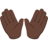 Open Hands: Dark Skin Tone Emoji 👐🏿 image - Facebook Messenger (2016) style