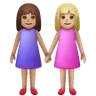Women Holding Hands: Medium Skin Tone, Medium-Light Skin Tone Emoji 👩🏽‍🤝‍👩🏼 image - Samsung style