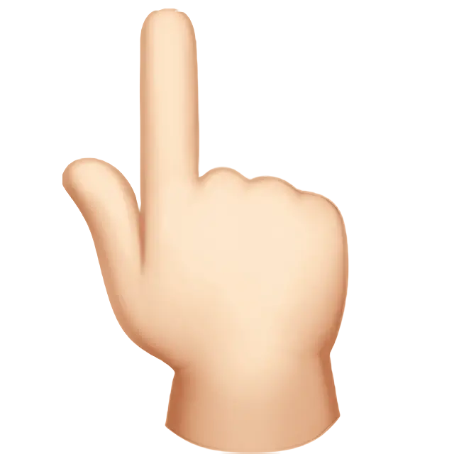 Backhand Index Pointing Up: Light Skin Tone