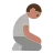 Person Kneeling: Medium Skin Tone