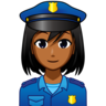 Woman Police Officer: Medium-Dark Skin Tone Emoji 👮🏾‍♀️ image - Emojidex style