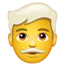 Man: White Hair Emoji 👨‍🦳 image - WhatsApp style