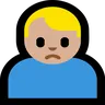 Man Frowning: Medium-Light Skin Tone Emoji 🙍🏼‍♂️ image - Microsoft Windows 10 Segoe UI Emoji style