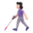 Woman With White Cane: Light Skin Tone