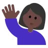 Woman Raising Hand: Dark Skin Tone Emoji 🙋🏿‍♀️ image - Tossface style
