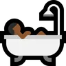 Person Taking Bath: Medium-Dark Skin Tone Emoji 🛀🏾 image - Microsoft Windows 10 Segoe UI Emoji style