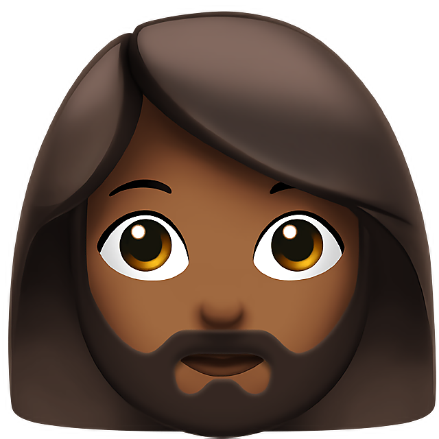 Woman: Medium-Dark Skin Tone, Beard