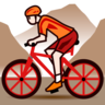 Person Mountain Biking: Light Skin Tone Emoji 🚵🏻 image - Emojidex style