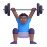 Man Lifting Weights: Medium-Dark Skin Tone Emoji 🏋🏾‍♂️ image - Microsoft 3D Fluent style