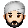 Man Wearing Turban: Light Skin Tone Emoji 👳🏻‍♂️ image - Apple style