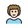 Man: Light Skin Tone, Curly Hair Emoji 👨🏻‍🦱 image - OpenMoji style