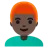 Man: Dark Skin Tone, Red Hair